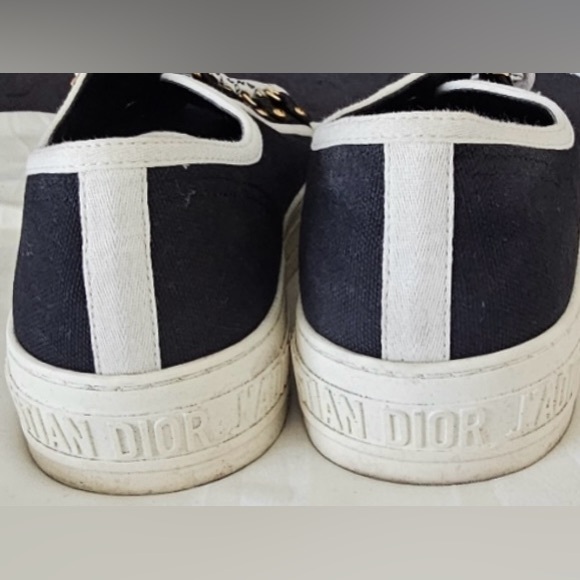 Christian Dior WalkN Dior Black Canvas Monochrome Women's Sneakers SZ 9 - Picture 3 of 13